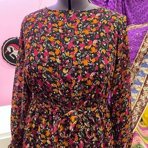 Plus Size Dark Floral Cottagecore Dress - size X (aka 14W) Ava & Viv